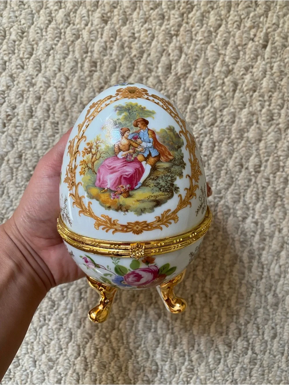 Victorian Style Egg Shape trinket Vintage